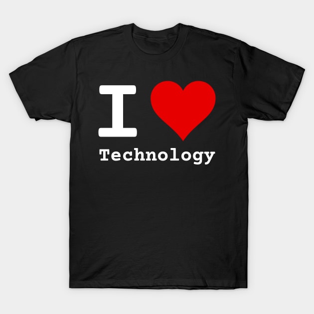 I Love Technology | Stylized Heart Logo White T-Shirt by aRtVerse